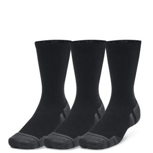 Under Armour Performance - Tech 3 Pack Crew Socks - Black L