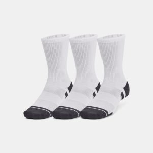 Under Armour Performance - Tech 3 Pack Crew Socks - White L