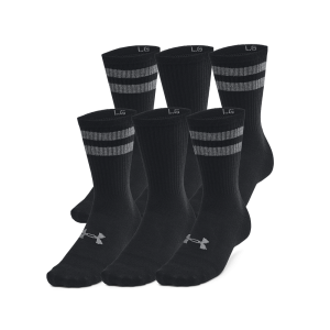 Under Armour Sokker - Essentials 6-Pack Crew Socks - Black / Castlerock L