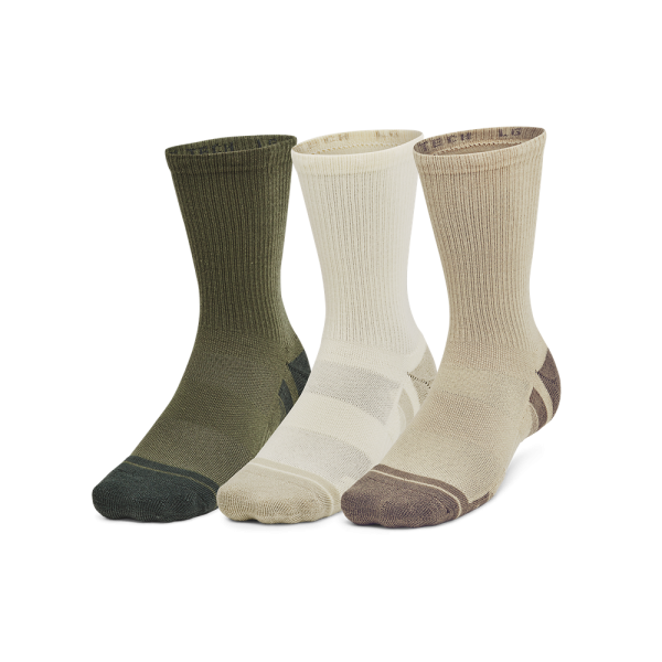 Under Armour Sokker - Performance Tech 3-Pack Crew Socks - City Khaki / Ivory Dune M