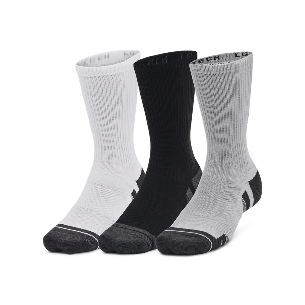 Under Armour Sokker - Performance Tech 3-Pack Crew Socks - Mod Gray / White M