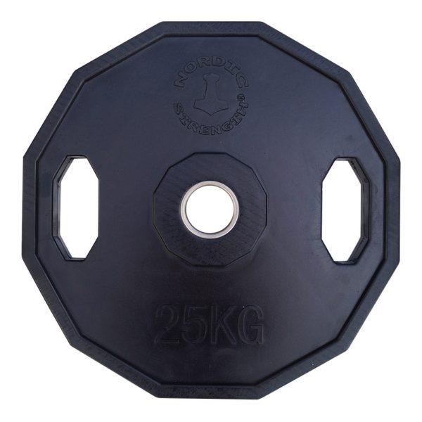 Vægtskive 25 kg - 50 mm (12 kantet/sort)