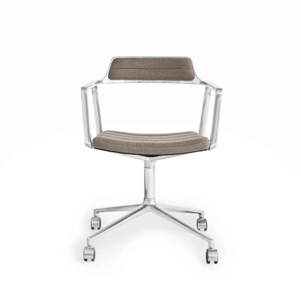 Vipp 452 Swivel Drejestol Med Hjul Mørk Sand/Aluminium