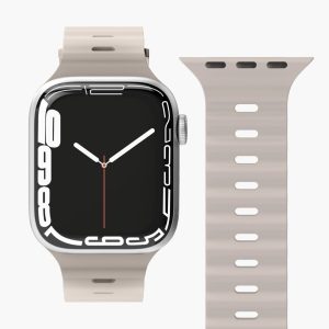 Vonmählen Wave Band, Band, Smartwatch, Cremefarvet, Apple, Apple Watch 38 Mm | 40 Mm | 41 Mm, Silikone