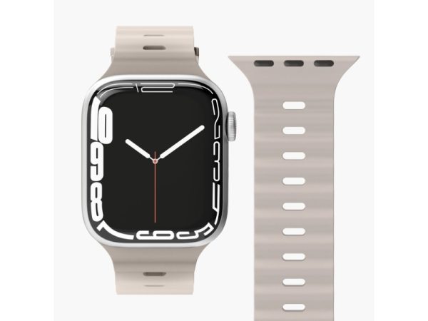 Vonmählen Wave Band, Band, Smartwatch, Cremefarvet, Apple, Apple Watch 38 Mm | 40 Mm | 41 Mm, Silikone