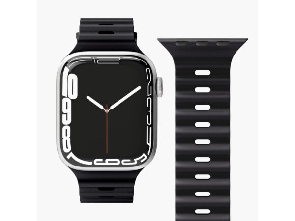 Vonmählen Wave Band, Band, Smartwatch, Sort, Apple, Apple Watch 42 Mm | 44 Mm | 45 Mm | 49 Mm, Silikone