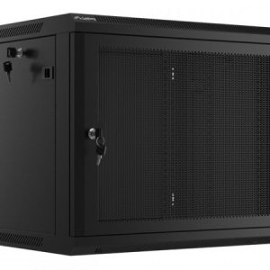 Wall-Hung Rack Cabinet 19" 9U 600X450 Black Perforated Door Lanberg (Flat Pack)