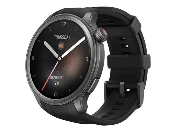 Amazfit Balance - Aluminiumslegering - Smart Ur Med Rem - Flydende Silikonegummi - Håndledsstørrelse: 140-215 Mm - Display 1.5" - Bluetooth, Wi-Fi -