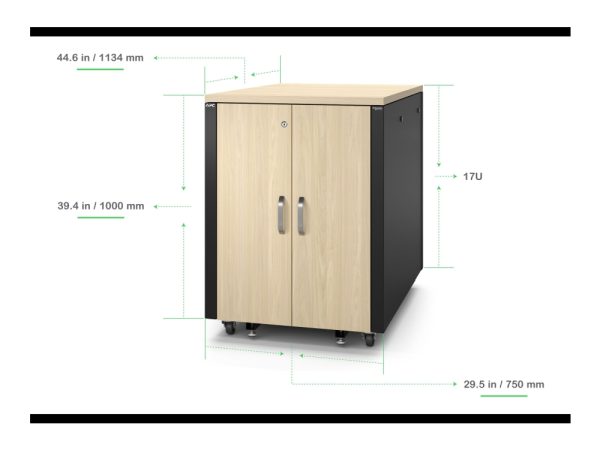 Apc Netshelter - Rack (Vandret( - Lydtæt - Ac 230 V - Ahornfarvet - 17U - 19"