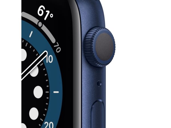 Apple Watch Series 6 (Gps) - 40 Mm - Blå Aluminium - Smart Ur Med Sportsbånd - Fluoroelastomer - Dyb Marine - Båndstørrelse: S/M/L - 32 Gb - Wi-Fi, B