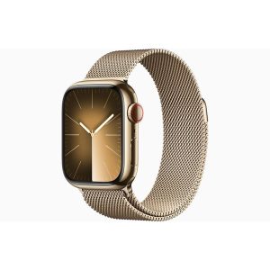 Apple Watch Series 9 GPS + Cellular 41mm - Gold Stainless Steel Case with Gold Milanese Loop