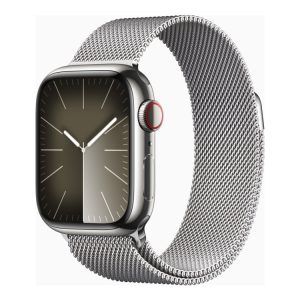 Apple Watch Series 9 (Gps + Cellular) - 41 Mm - Sølv Rustfrit Stål - Smart Ur Med Milanesisk Løkke - 64 Gb - Wi-Fi, Bluetooth, Uwb, Lte - 4G - 42.3 G