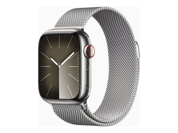 Apple Watch Series 9 (Gps + Cellular) - 41 Mm - Sølv Rustfrit Stål - Smart Ur Med Milanesisk Løkke - 64 Gb - Wi-Fi, Bluetooth, Uwb, Lte - 4G - 42.3 G