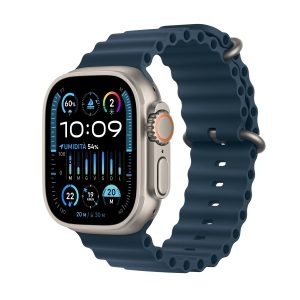 Apple Watch Ultra 2 - 49 Mm - Titanium - Smart Ur Med Ocean-Bånd - Fluoroelastomer - Blå - Håndledsstørrelse: 130-200 Mm - 64 Gb - Lte, Wi-Fi, Blueto