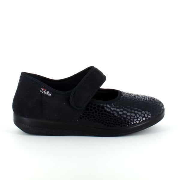 Bred ballerina med velcro og plads - 37