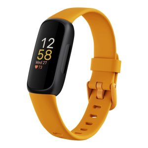 Fitbit Inspire 3 - Sort - Aktivitetssporer Med Bånd - Silikone - Orange - Håndledsstørrelse: Op Til 221 Mm - Bluetooth - Sort, Morgenglød