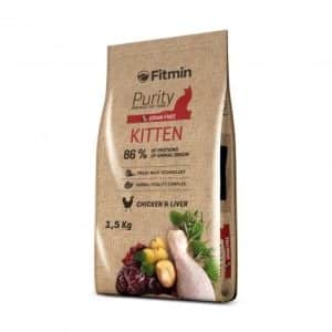 Fitmin Purity Kitten, Killing, 1,5 Kg, Vitamin A, Vitamin B1, Vitamin B12, Vitamin B2, Vitamin B6, Vitamin B9 (Folinsyre), Vitamin C,..., 38%, 22%, 2