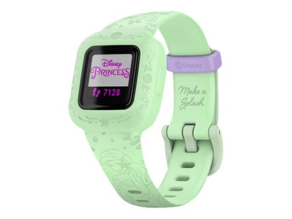 Garmin Vivofit Jr. 3 - Disney The Little Mermaid - Aktivitetssporer Med Bånd - Silikone - Grøn - Håndledsstørrelse: 130-175 Mm - Bluetooth - 25 G