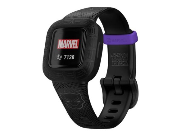 Garmin Vivofit Jr. 3 - Marvel Black Panther - Aktivitetssporer Med Bånd - Silikone - Sort - Håndledsstørrelse: 130-175 Mm - Bluetooth - 25 G