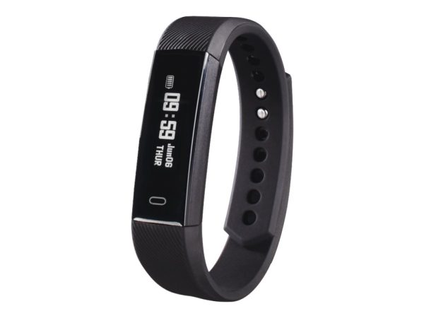 Hama "Fit Track 1900" - Sort - Aktivitetssporer Med Armbånd - Håndledsstørrelse: Op Til 240 Mm - Display 0.86" - Monokrom - Bluetooth - 19 G - Sort