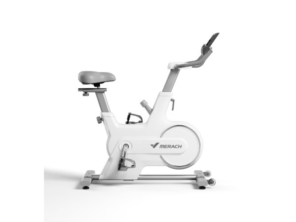 Merach Mr-667Kxd-W0 Spinningcykel, Bluetooth, App, Hvid, Spinningcykel, Magnetisk, 110 Kg, Vejledning, Kilerem, Kalorier, Afstand, Hjerterytme, Hasti