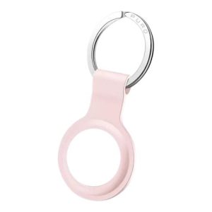 Puro Icon - Taske Til Airtag - Med Krog - Flydende Silikone - Pink - For Apple Airtag