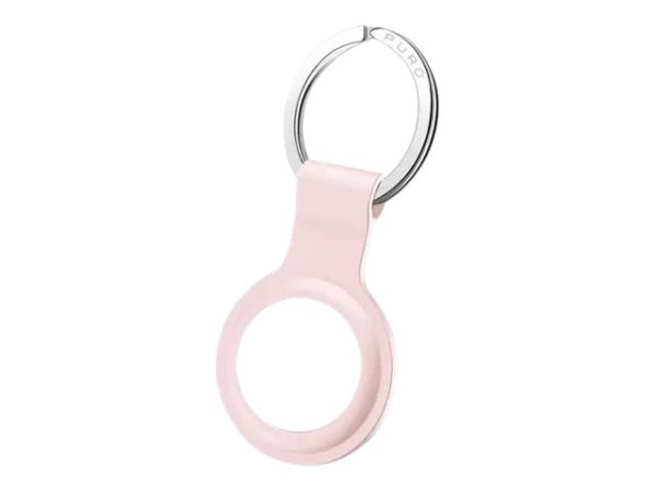 Puro Icon - Taske Til Airtag - Med Krog - Flydende Silikone - Pink - For Apple Airtag