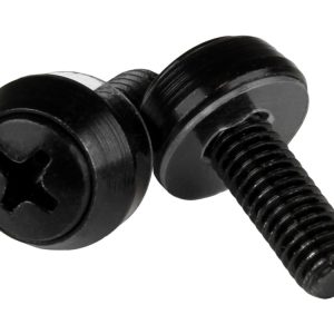 Startech.Com M6 X 12Mm - Screws - 100 Pack, Black - M6 Mounting Screws For Server Rack & Cabinet (Cabscrwsm62b) - Skruesæt - Sort (Pakke Med 100) - F