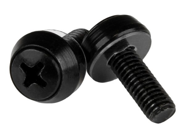 Startech.Com M6 X 12Mm - Screws - 100 Pack, Black - M6 Mounting Screws For Server Rack & Cabinet (Cabscrwsm62b) - Skruesæt - Sort (Pakke Med 100) - F