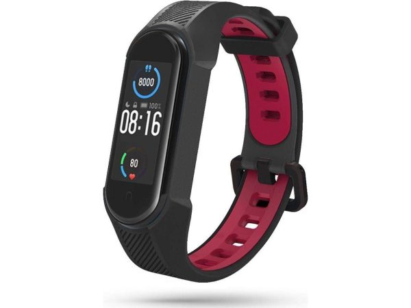 Tech-Protect Opaska Do Mi Band 5/6 Tech-Protect Armour Czarno/Czerwona