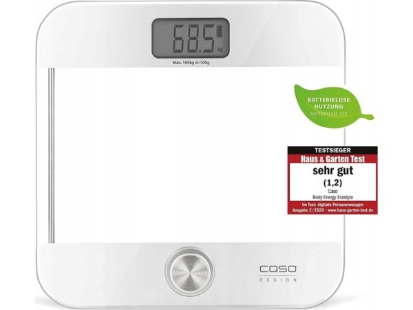 Waga azienkowa Caso Caso | Body Energy Ecostyle Personal Scale | 3416 | Maximum Weight (Capacity) 180 Kg | Accuracy 100 G | Baltas/Pilkas