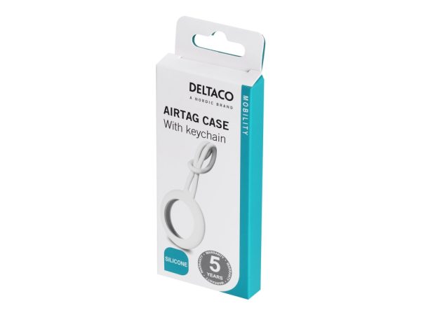 Deltaco - Taske Til Airtag - Bøjle - Silicone - Hvid - For Apple Airtag