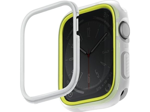 Etui Til Apple Watch 4 / 5 / 6 / 7 / 8 / Se (42 / 44 / 45 Mm) Uniq Moduo Lime - Hvid