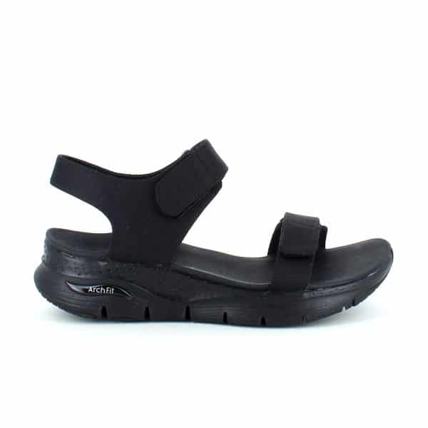 Sort sandal fra Skechers med ekstra svangstøtte - 40