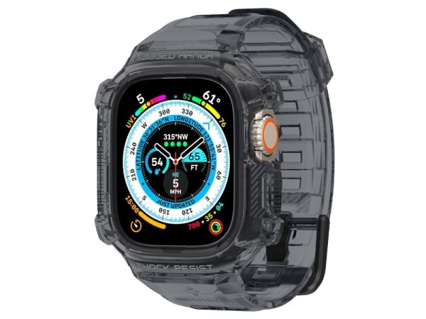 Spigen Rugged Armor Pro, Rem, Smartwatch, Grå, Apple, Apple Watch Ultra (49Mm), Termoplastisk Polyurethan (Tpu)