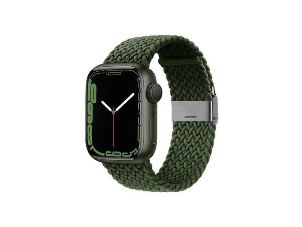 Crong Crg-40Wav-Grn, Urrem, Apple, Apple Watch Series 1/2/3/4/5/6/7/8/9/Se/Nike 38/40/41Mm, Polyester, Rustfrit Stål, Grøn