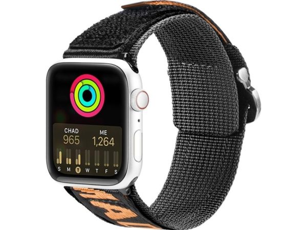 Dux Ducis Dux Ducis Strap (Outdoor Version) Apple Watch Ultra, Se, 8, 7, 6, 5, 4, 3, 2, 1 (49, 45, 44, 42 Mm) Nylonarmbånd Sort Og Orange