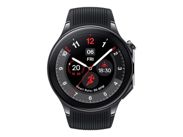 Oneplus Watch 2 - 46 Mm - Smart Ur Med Rem - Fluoroelastomer - Håndledsstørrelse: 140-210 Mm - Display 1.43" - 32 Gb - Bluetooth, Wi-Fi, Nfc - Sort S