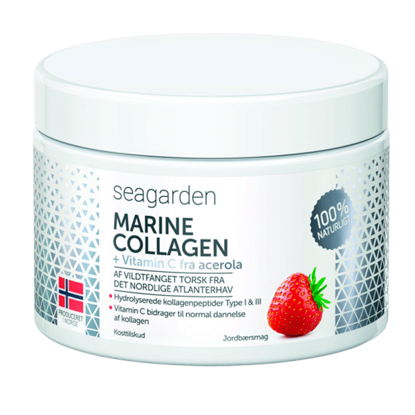 Seagarden Marine Collagen + Vitamin C Jordbærsmag (150 g)