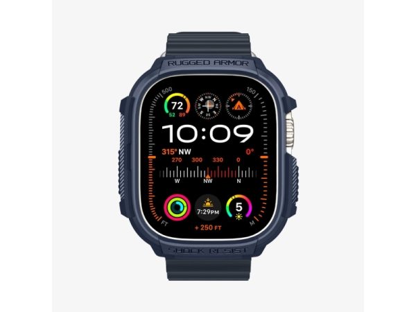 Spigen Rugged Armor, Boks, Smartwatch, Marineblå, Apple, Watch Ultra (49Mm) Watch Ultra 2 (49Mm), Termoplastisk Polyurethan (Tpu)