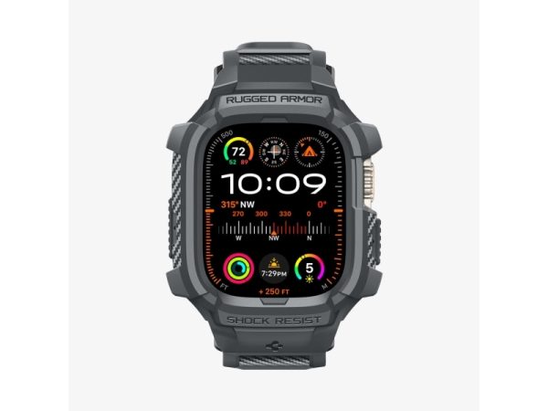 Spigen Rugged Armor Pro, Boks, Smartwatch, Grå, Apple, Watch Ultra (49Mm) Watch Ultra 2 (49Mm), Termoplastisk Polyurethan (Tpu)