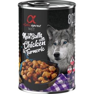 Alpha Spirit canned meatballs with chicken & turmeric 400g