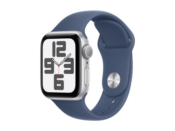 Apple Watch Se (Gps) - 2. Generation - 40 Mm - Sølvaluminium - Smart Ur Med Sportsbånd - Fluoroelastomer - Denim - Båndstørrelse: S/M - 32 Gb - Wi-Fi