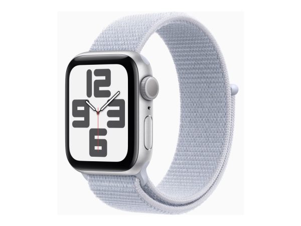 Apple Watch Se (Gps) - 2. Generation - 40 Mm - Sølvaluminium - Smart Ur Med Sportsløkke - Blød Dobbeltlagsnylon - Blå Sky - Håndledsstørrelse: 130-20