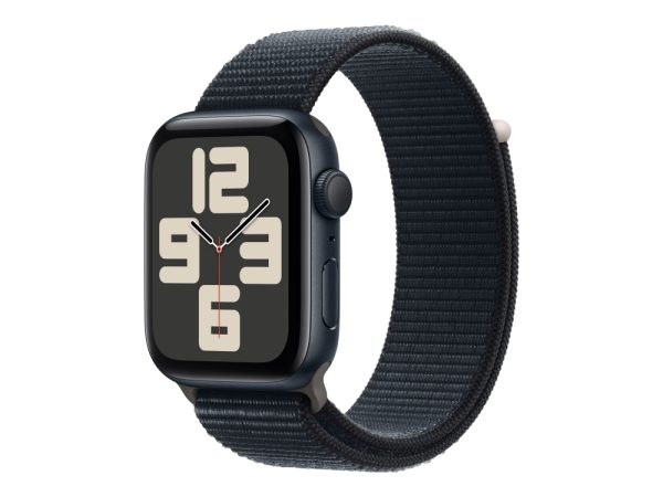 Apple Watch Se (Gps) - 2. Generation - 44 Mm - Midnatsaluminium - Smart Ur Med Sportsløkke - Vævet Nylon - Midnat - Håndledsstørrelse: 145-220 Mm - 3