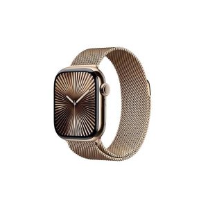 Apple Watch Series 10 GPS + Cellular 42mm - Gold Titanium Case with Gold Milanese Loop