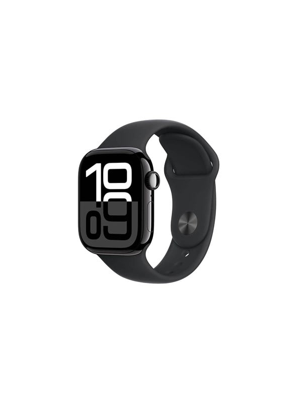 Apple Watch Series 10 GPS + Cellular 42mm - Jet Black Aluminium Case with Black Sport Band - S/M