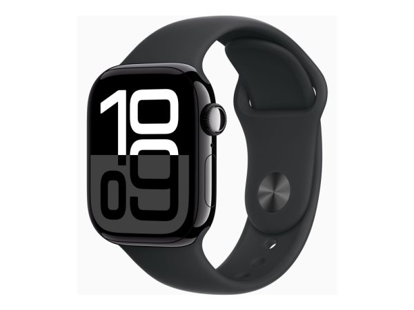 Apple Watch Series 10 (Gps) - 42 Mm - Jet Sort Aluminium - Smart Ur Med Sportsbånd - Fluoroelastomer - Sort - Båndstørrelse: M/L - 64 Gb - Wi-Fi 4, U