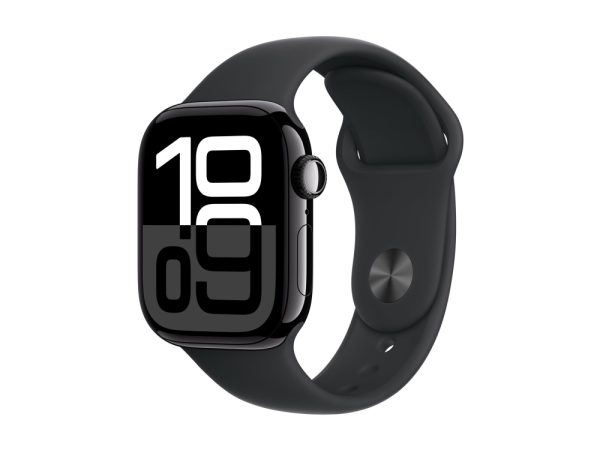 Apple Watch Series 10 (Gps) - 42 Mm - Jet Sort Aluminium - Smart Ur Med Sportsbånd - Fluoroelastomer - Sort - Båndstørrelse: S/M - 64 Gb - Wi-Fi 4, U