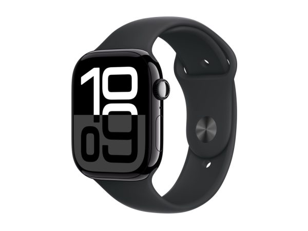 Apple Watch Series 10 (Gps) - 46 Mm - Jet Sort Aluminium - Smart Ur Med Sportsbånd - Fluoroelastomer - Sort - Båndstørrelse: M/L - 64 Gb - Wi-Fi 4, U